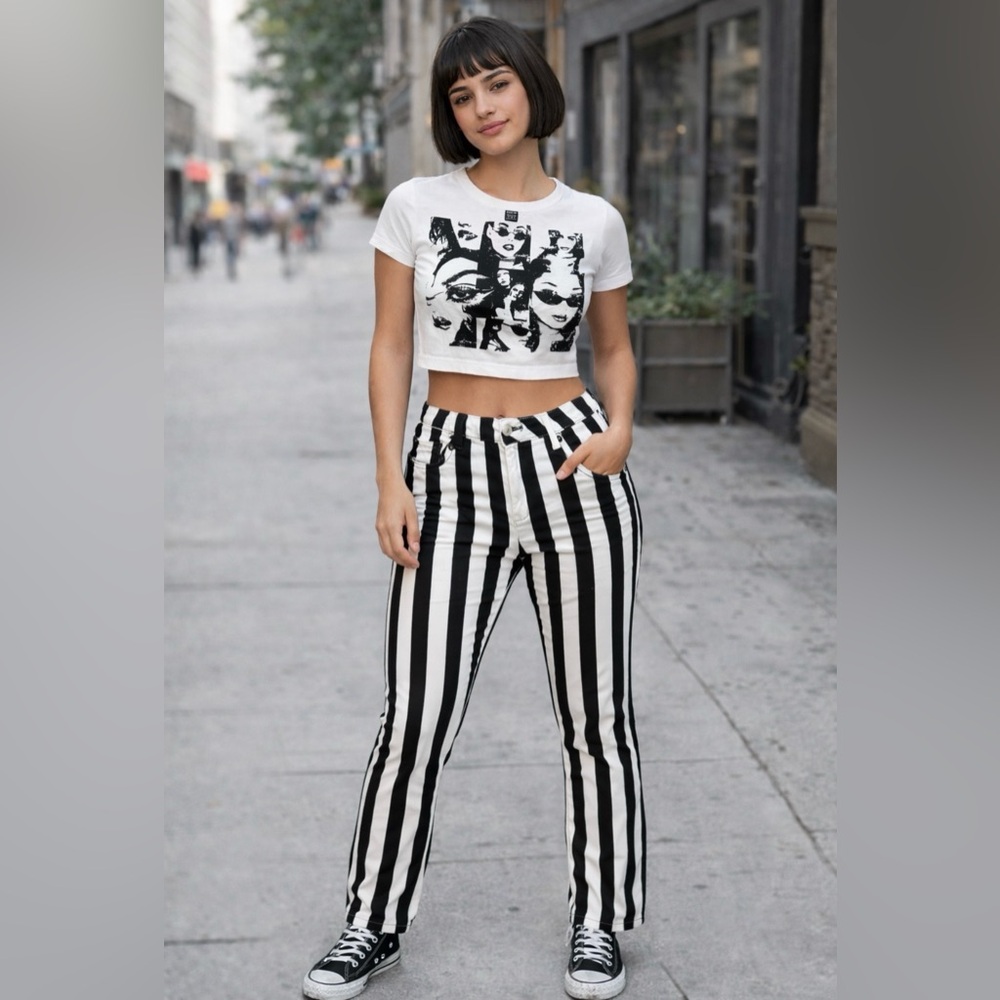 GoJane Monochrome Striped Pants